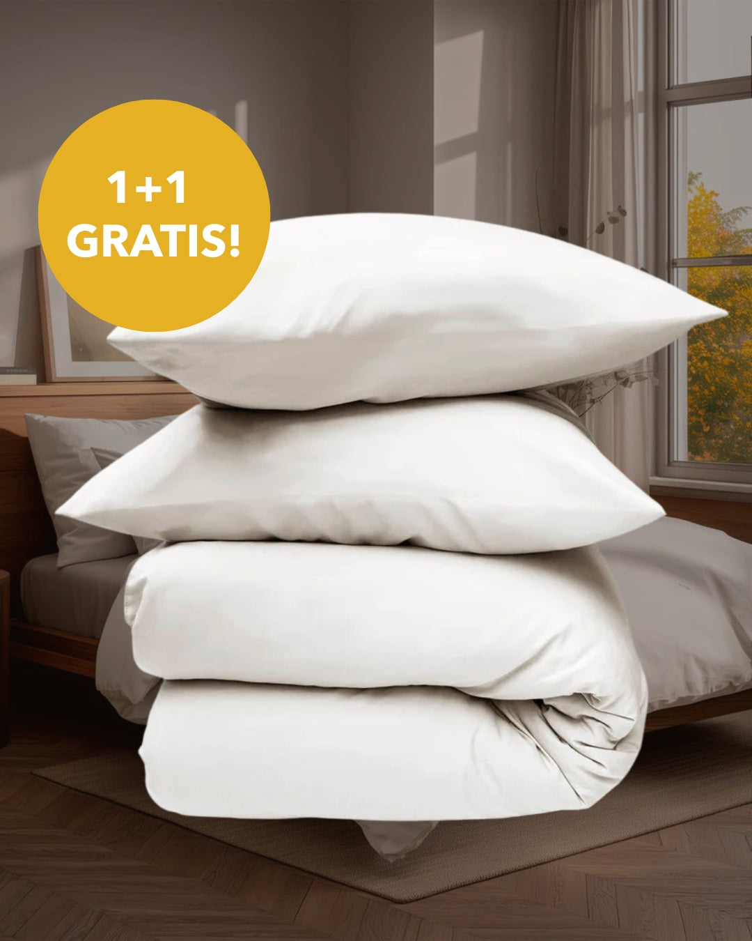 HOOMstyle OUTLET - Wasbaar dekbed zonder overtrek - incl kussenslopen - Cotton White - Lits-jumeaux - 240x220cm - 1+1