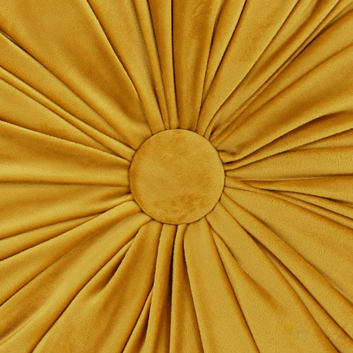 HOOMstyle Coussin Kiki avec passepoil - Coussin décoratif rond avec bouton et bordure - Velours