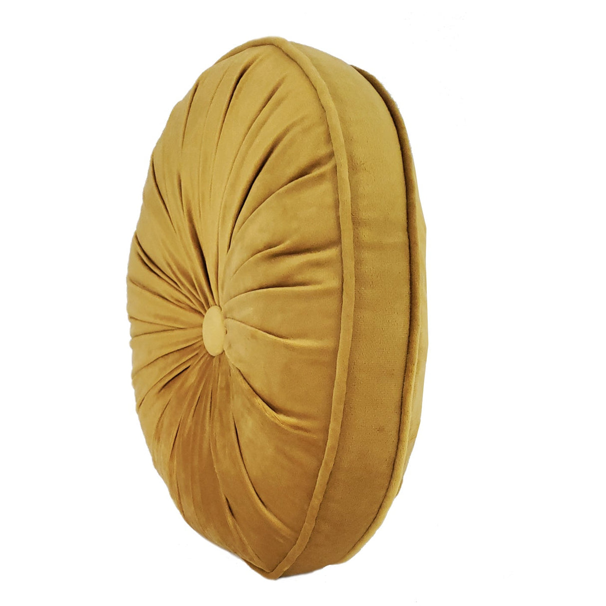 HOOMstyle Coussin Kiki avec passepoil - Coussin décoratif rond avec bouton et bordure - Velours