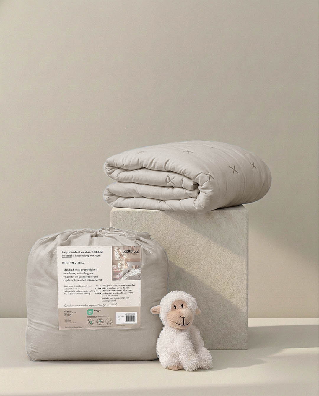 HOOMstyle Wasbaar Dekbed - Micropercale - Peuter dekbed zonder overtrek + kussensloop