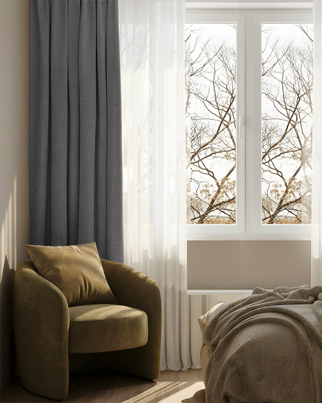 HOOMstyle Ready-Made Curtain Luna - 100% Blackout - Pleated header tape