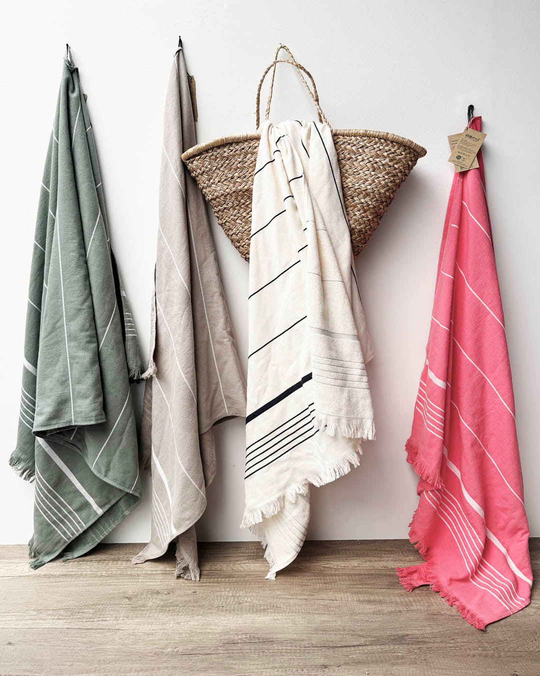 HOOMstyle Serviette Hamam - 100% Coton Doux - Serviette de Plage - Serviette de Sauna