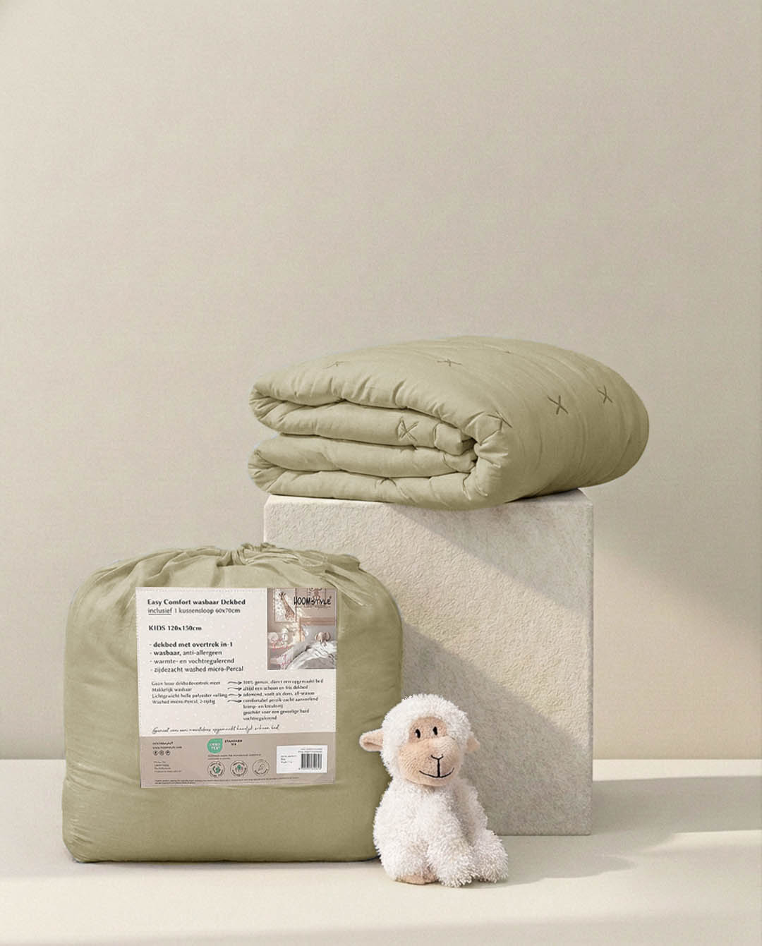 HOOMstyle Wasbaar Dekbed - Micropercale - Peuter dekbed zonder overtrek + kussensloop