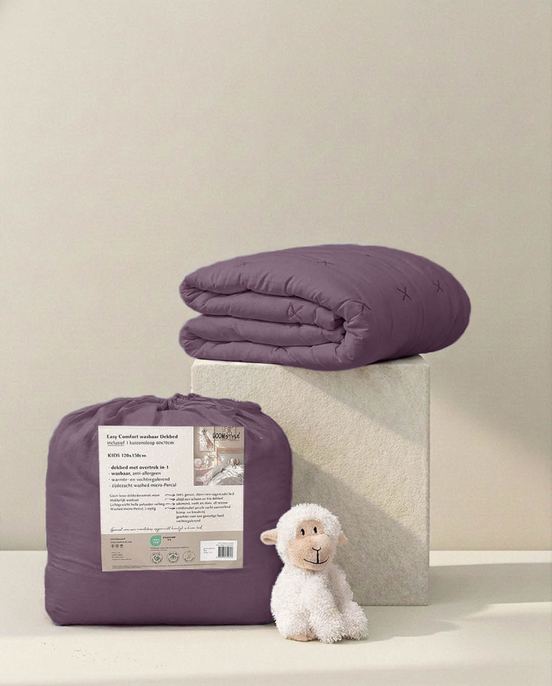HOOMstyle Wasbaar Dekbed - Micropercale - Peuter dekbed zonder overtrek + kussensloop