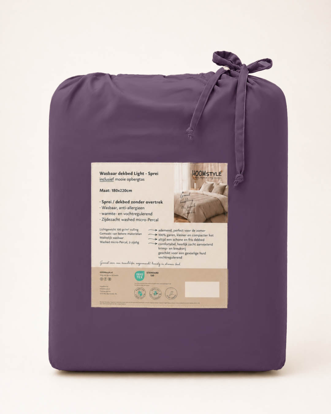 HOOMstyle wasbaar dekbed zonder overtrek - Zomer 100 g/m²