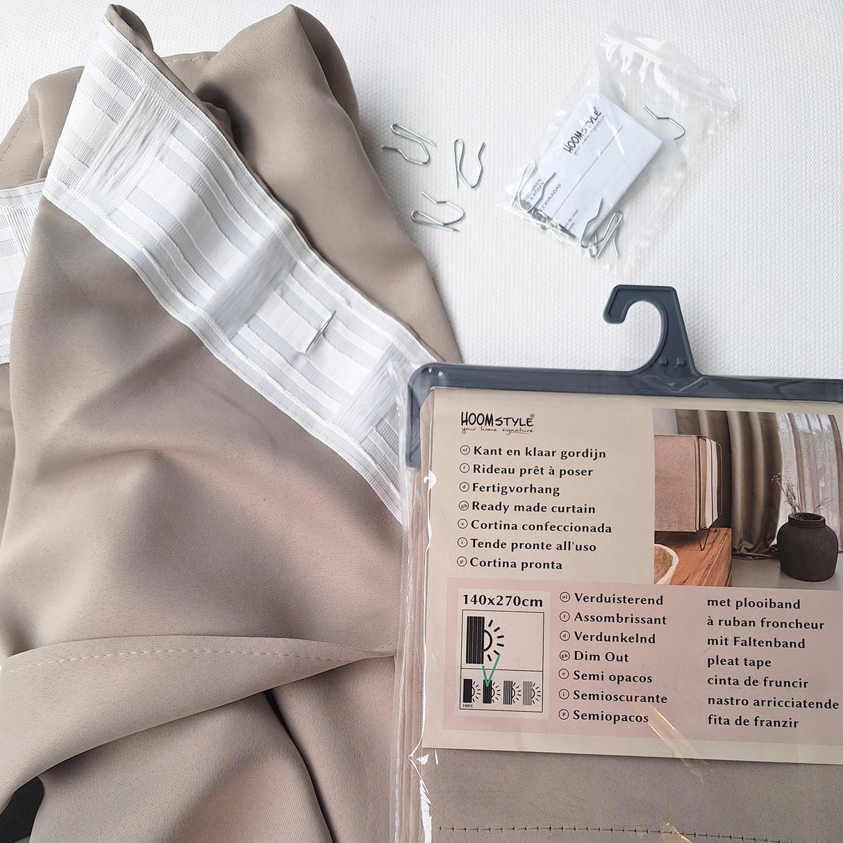 HOOMstyle Kant en Klaar Gordijn - Verduisterend - Met Plooiband