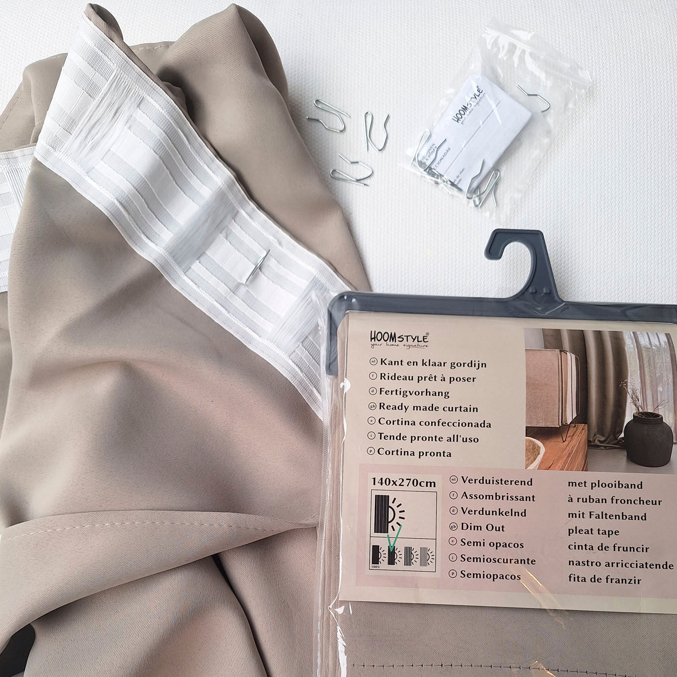 HOOMstyle Kant en Klaar Gordijn - Verduisterend - Met Plooiband