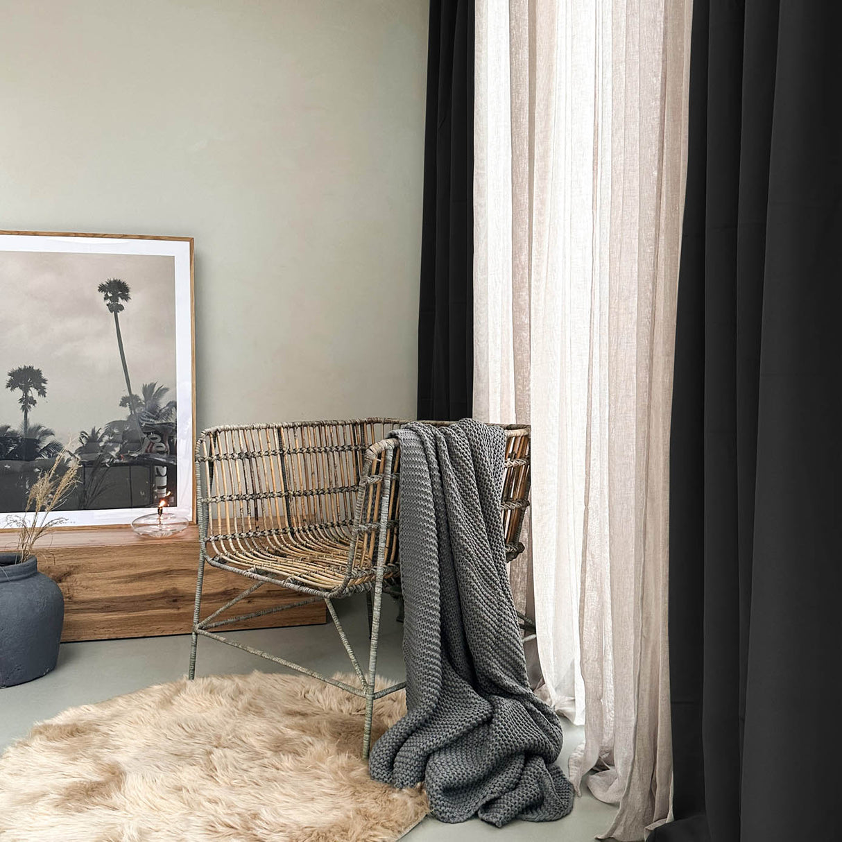 HOOMstyle Rideau Prêt à Poser - Assombrissant - Avec œillets