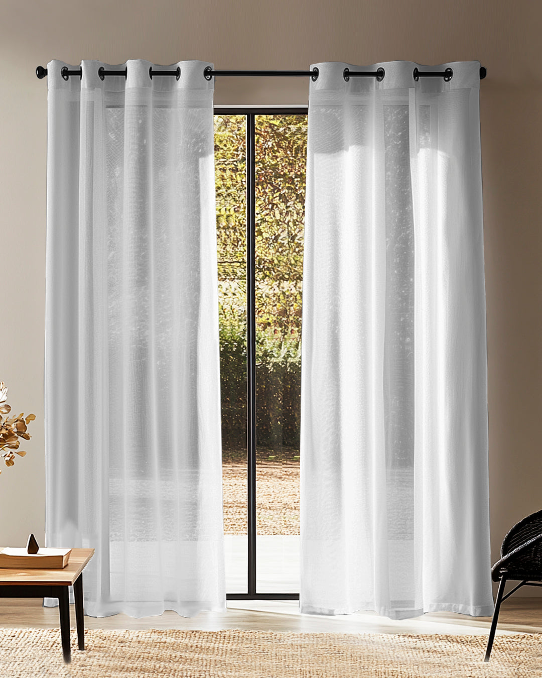 HOOMstyle Kant en Klaar Gordijn - Vitrage - Transparant - Met Ringen