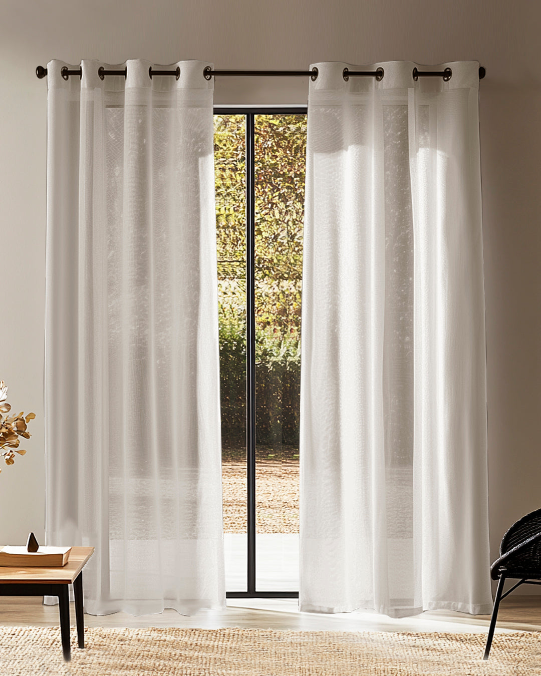 HOOMstyle Kant en Klaar Gordijn - Vitrage - Transparant - Met Ringen