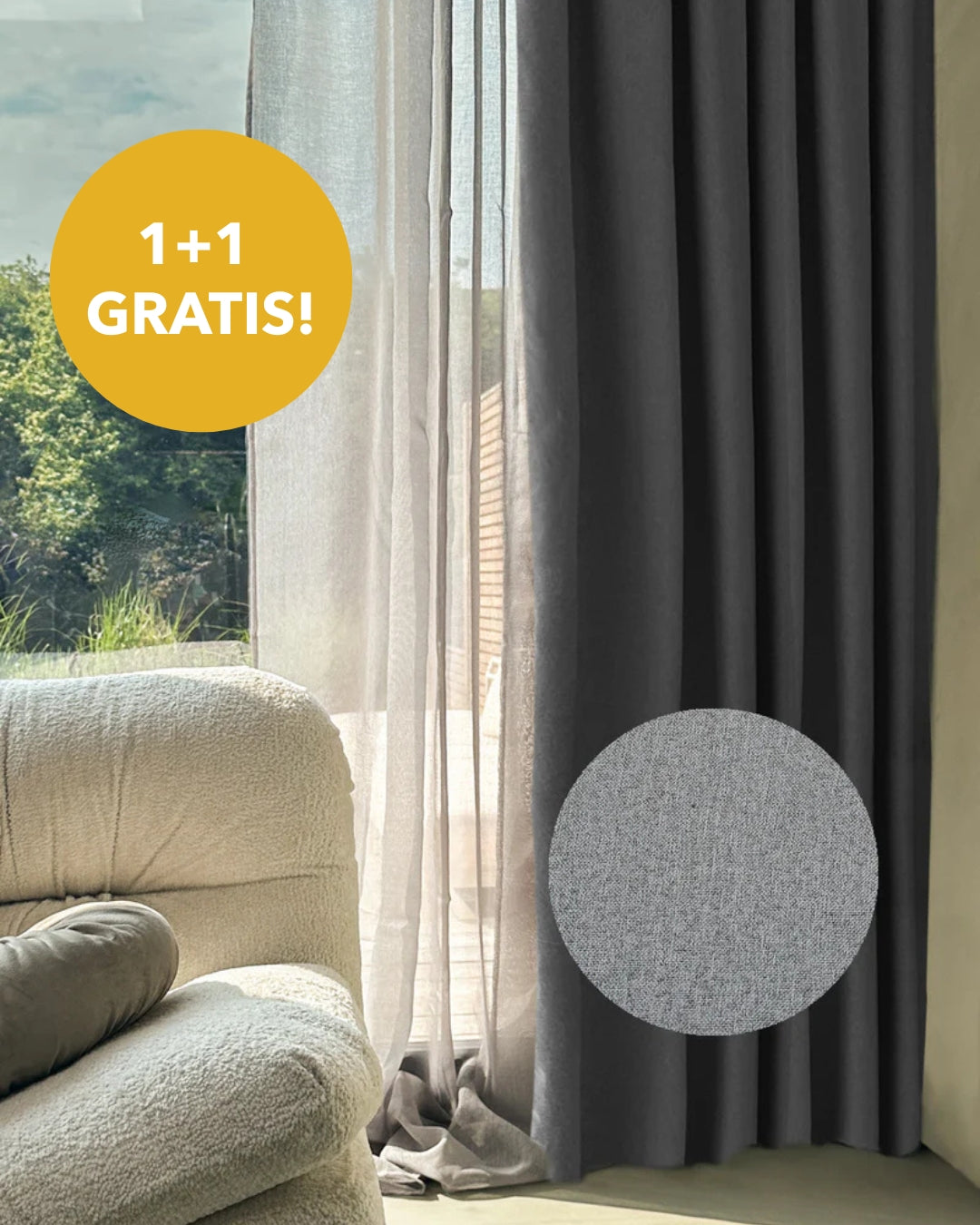 HOOMstyle Fertigvorhang Moon - 100% Verdunkelnd - Ösen