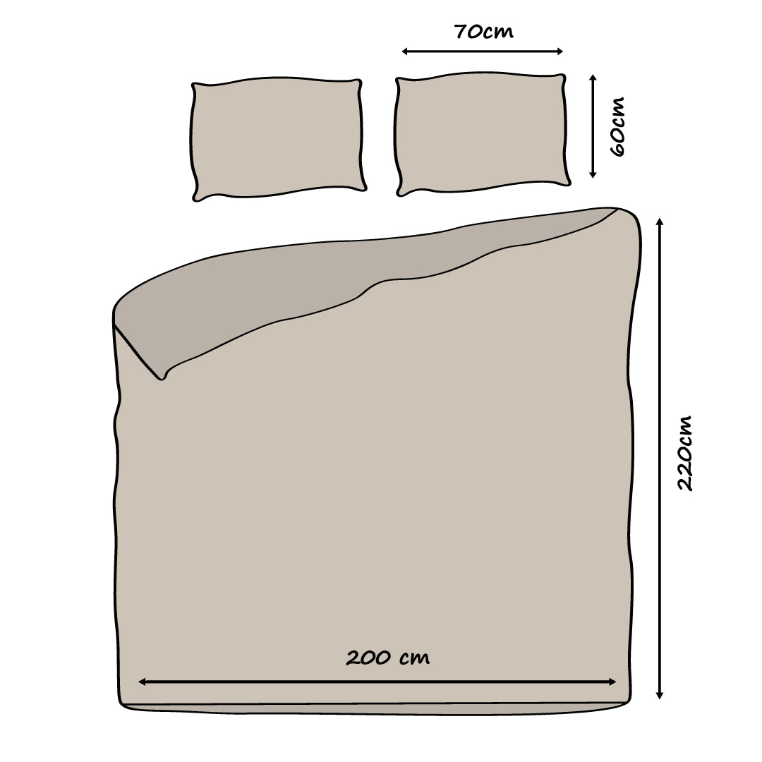 HOOMstyle Wasbaar dekbed zonder overtrek - incl kussenslopen