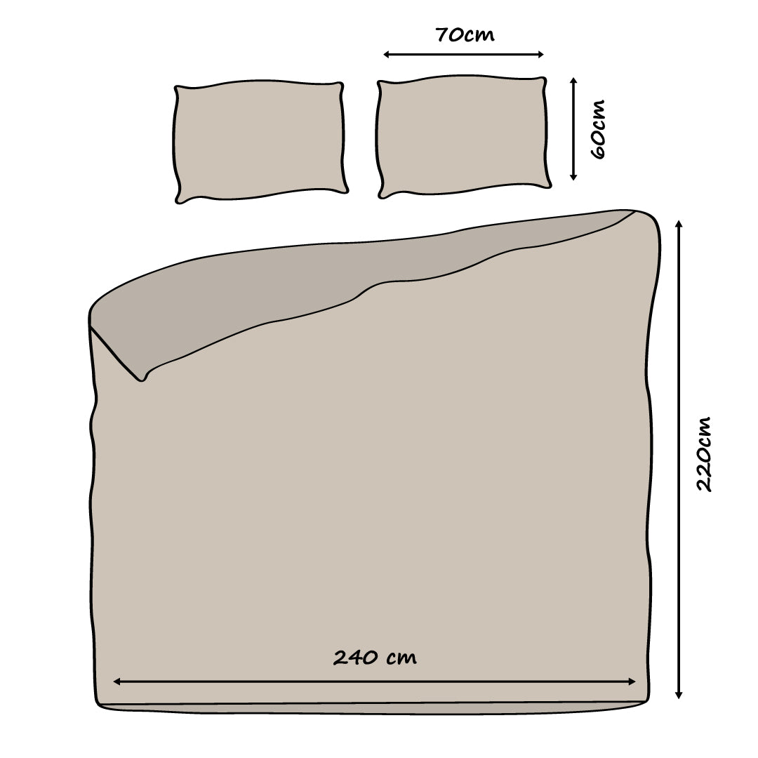 HOOMstyle Wasbaar dekbed zonder overtrek - incl kussenslopen