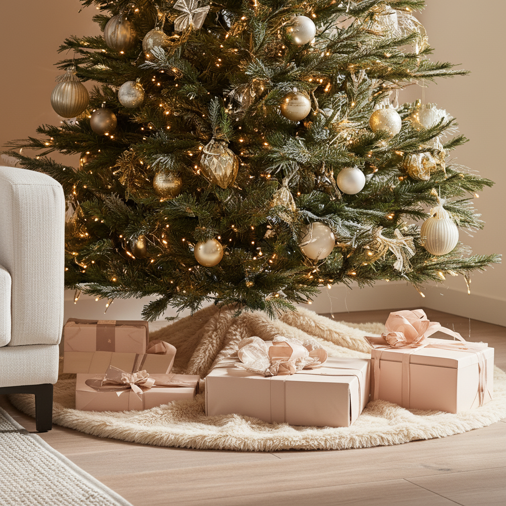 HOOMstyle Luxe Kerstboomrok - Ecru - diameter Ø70 cm