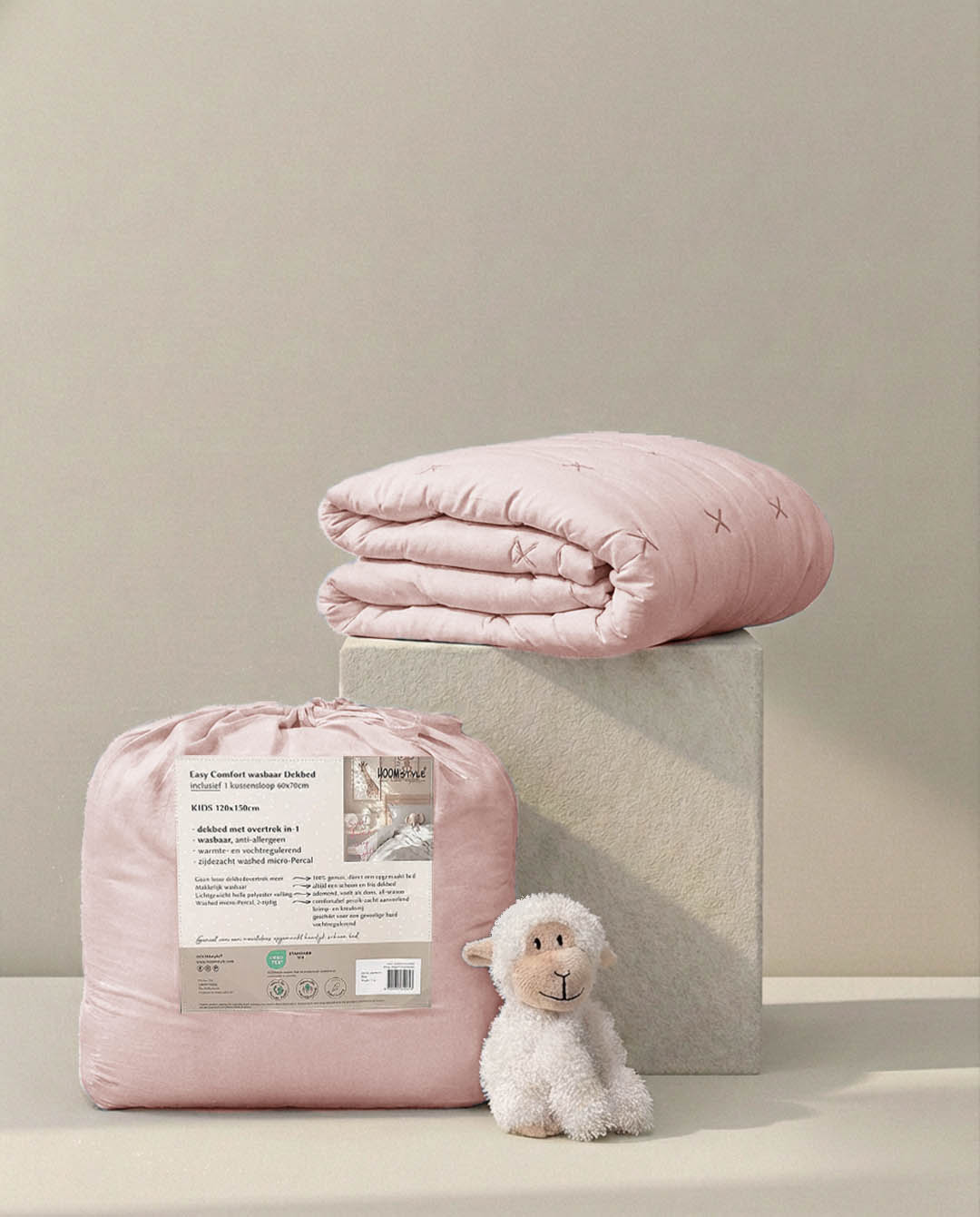 HOOMstyle Wasbaar Dekbed - Micropercale - Peuter dekbed zonder overtrek + kussensloop