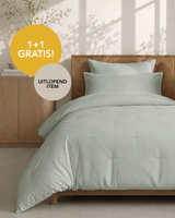 HOOMstyle OUTLET - Wasbaar dekbed zonder overtrek - incl kussensloop - Aloë Vera Groen - 1-persoons - 140x220cm - 1+1 ACTIE