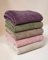 HOOMstyle Plaid Lotus - Fleece Blanket - Teddy