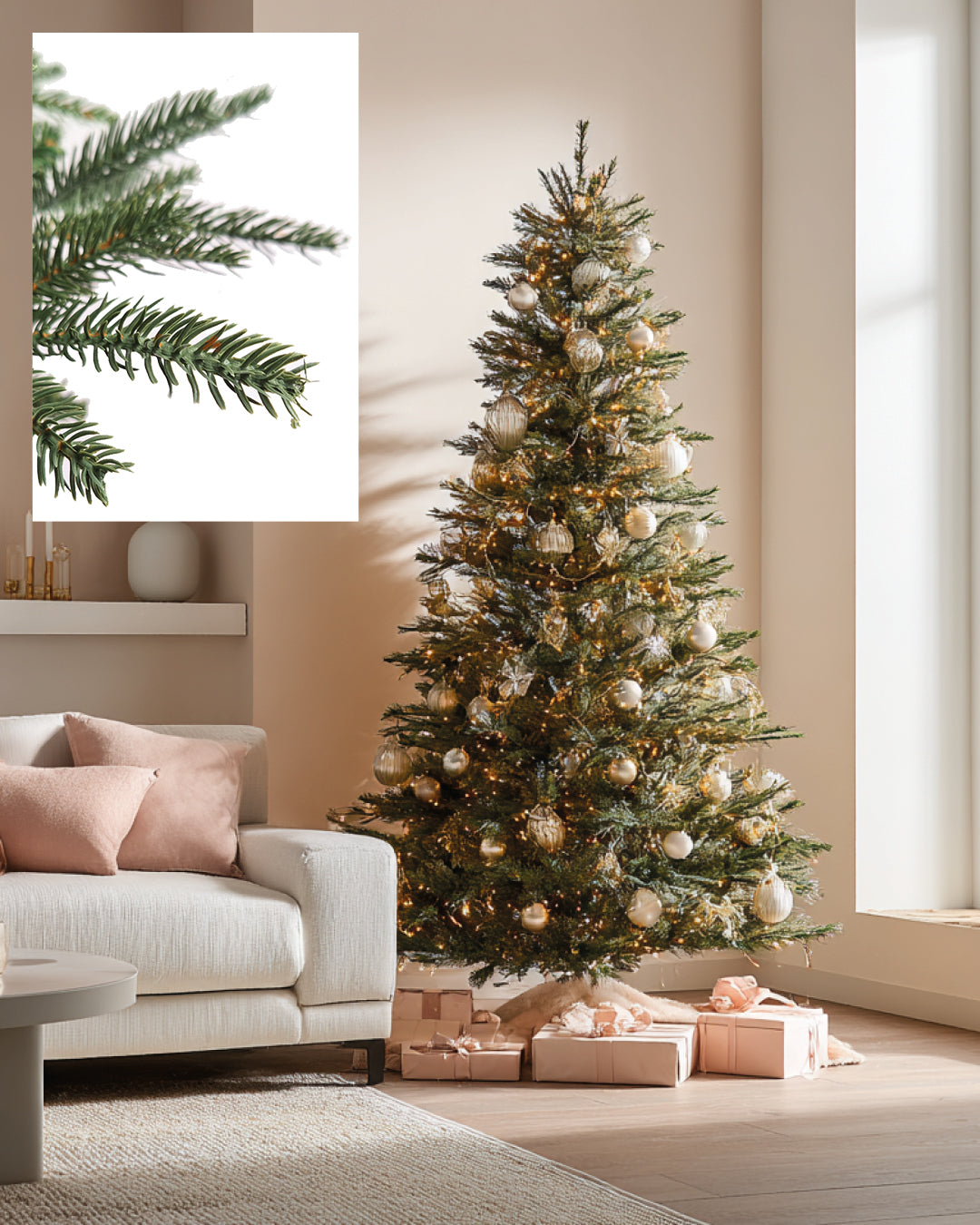 Christmas Tree Excellent Slim - artificial Christmas tree narrow - mix pvc/pe