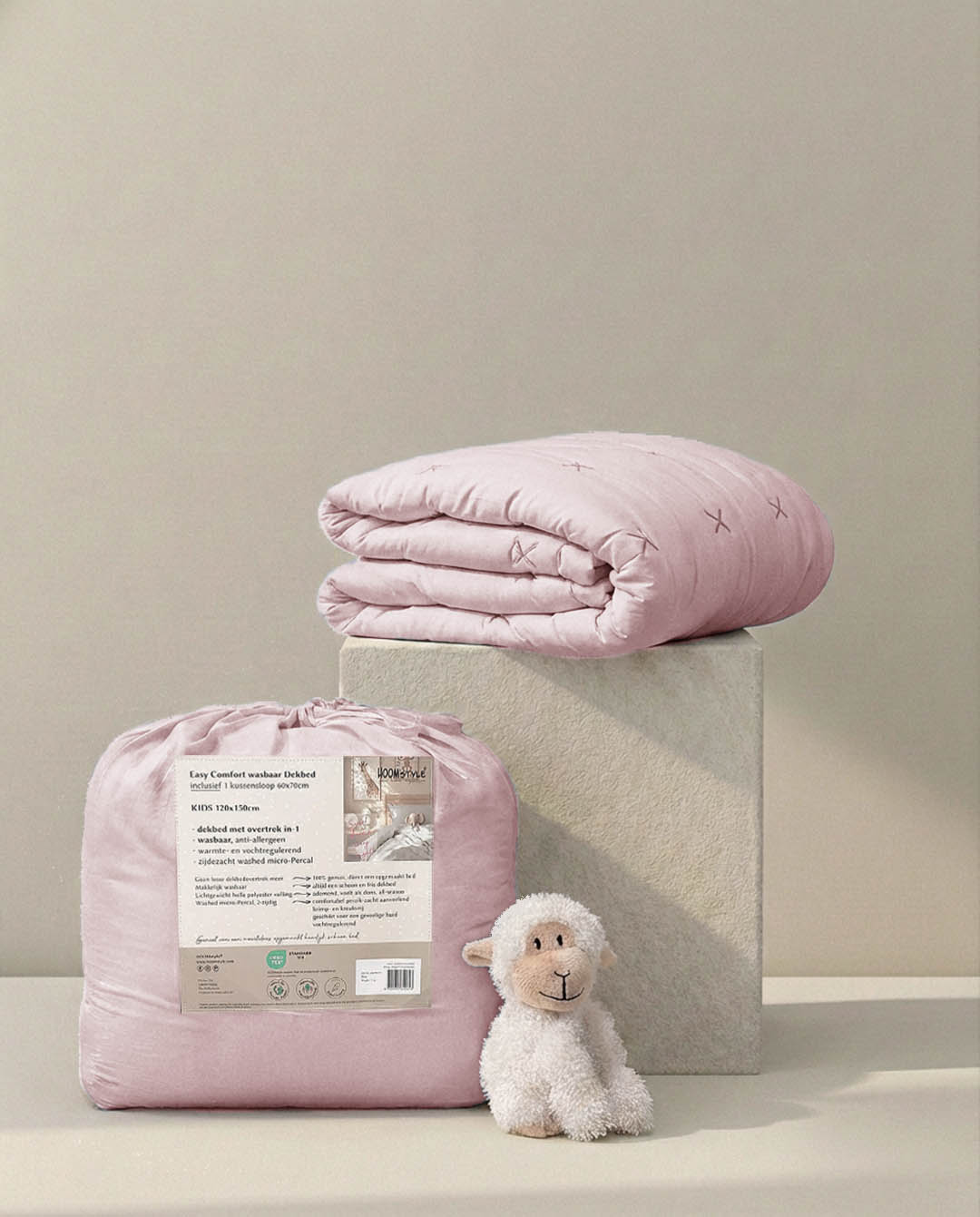 HOOMstyle Wasbaar Dekbed - Micropercale - Peuter dekbed zonder overtrek + kussensloop