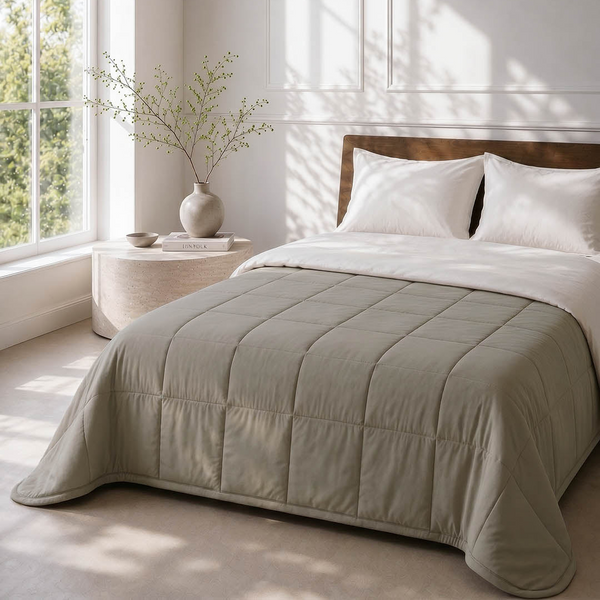 Waschbare Bettdecke Taupe