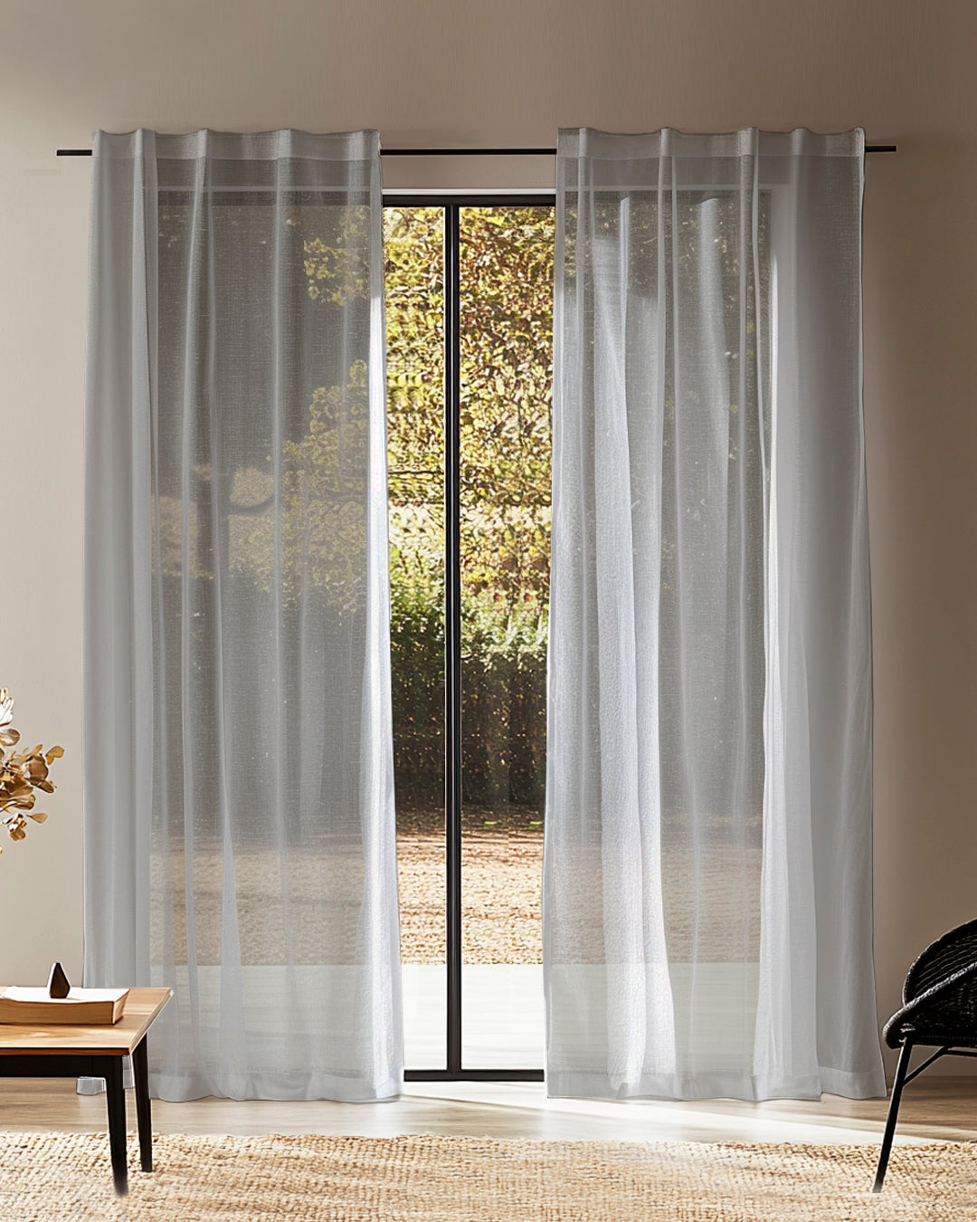 HOOMstyle Vitrage Ready Made Curtain - Transparent - Voile - Pleat