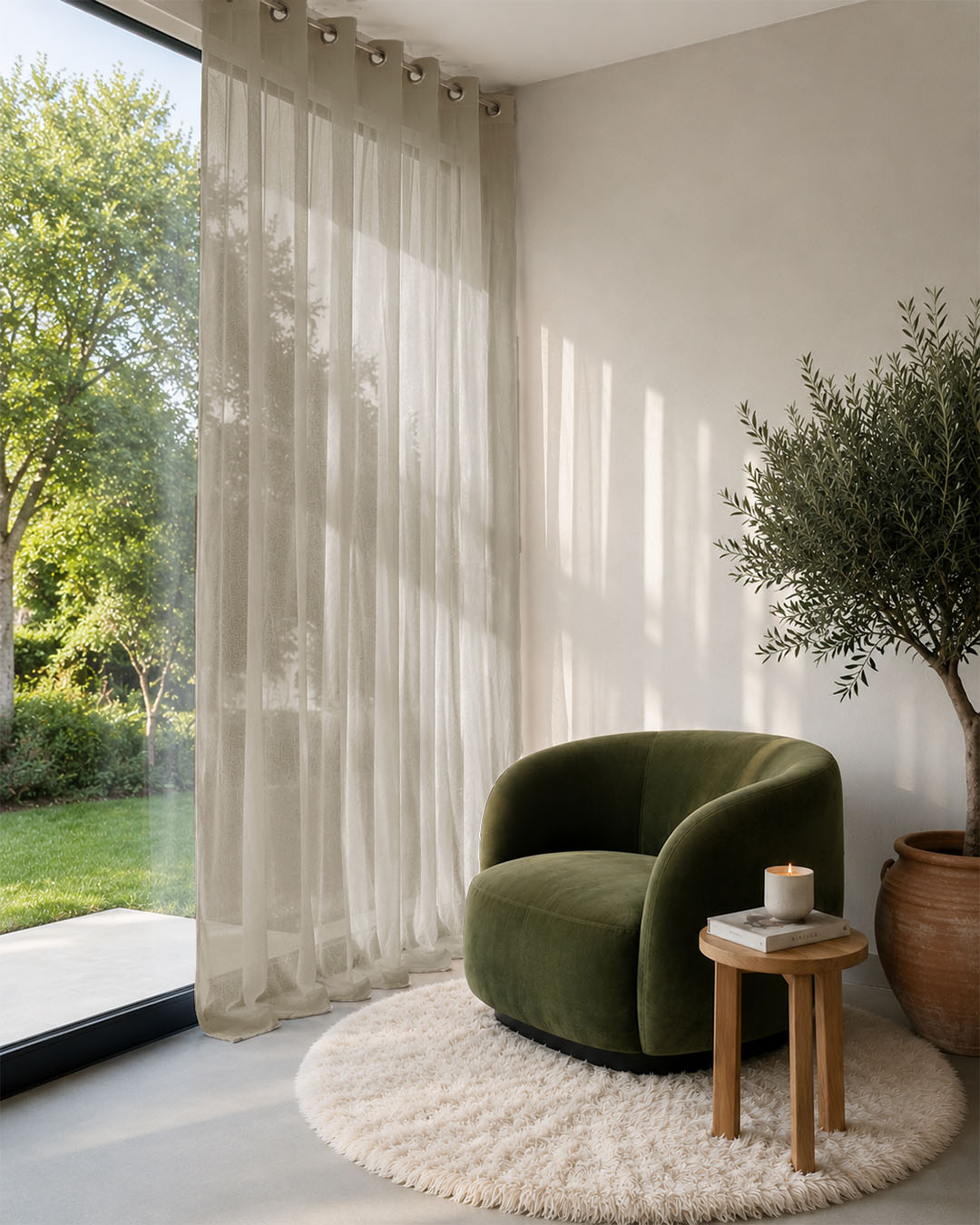 HOOMstyle Kant en Klaar Gordijn Aura - Vitrage - Transparant - 140x270cm