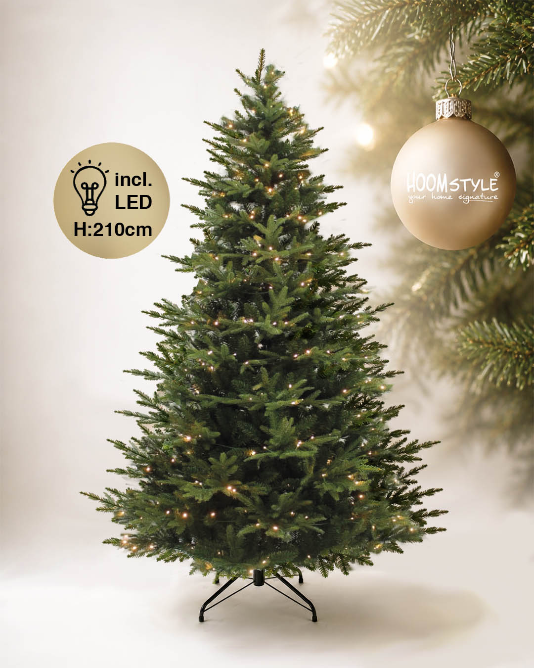 Kunstweihnachtsbaum Excellent Slim Led - Weihnachtsbaum schmal mit LED Beleuchtung - grün - Mischung aus PVC/PE