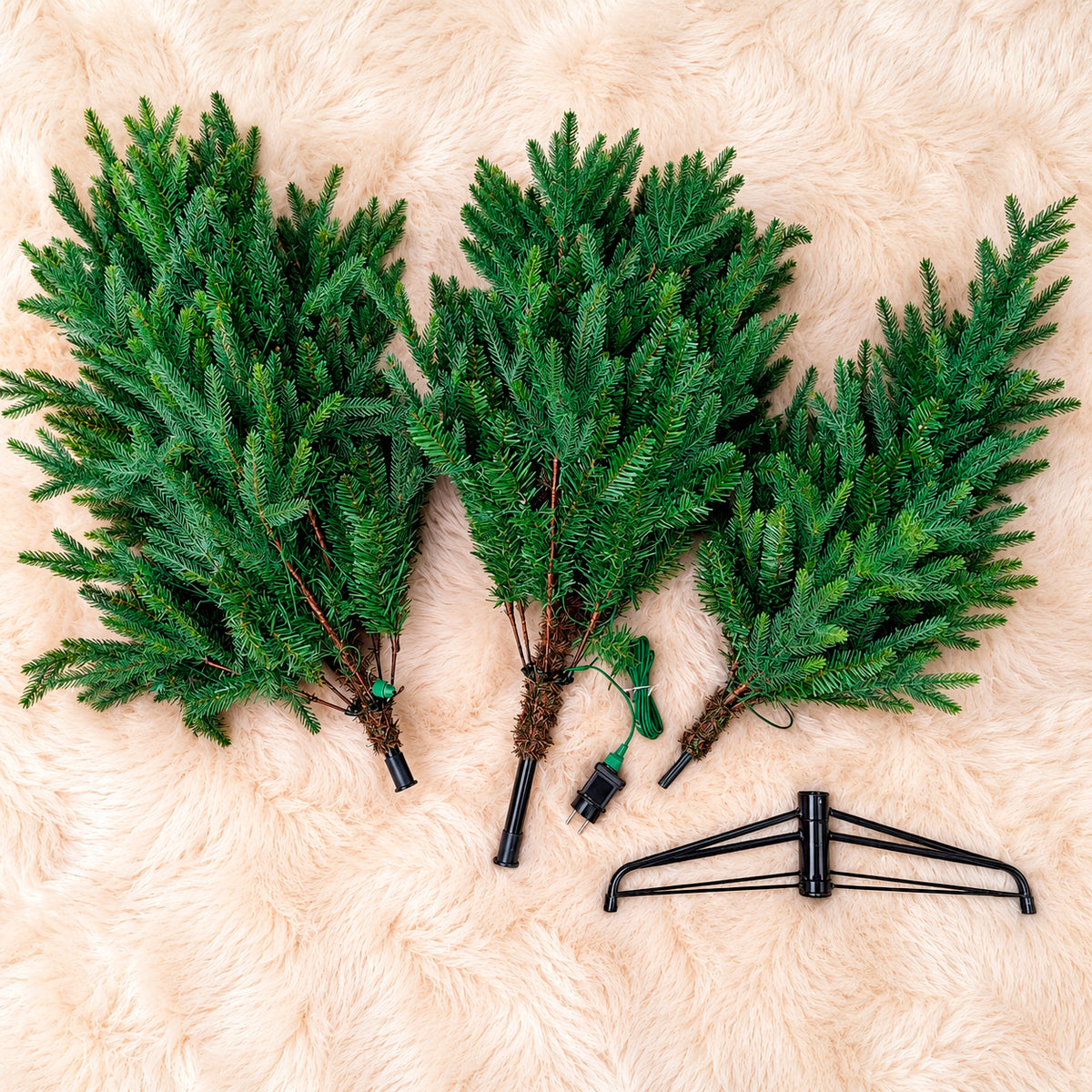 Kunstweihnachtsbaum Excellent Slim Led - Weihnachtsbaum schmal mit LED Beleuchtung - grün - Mischung aus PVC/PE