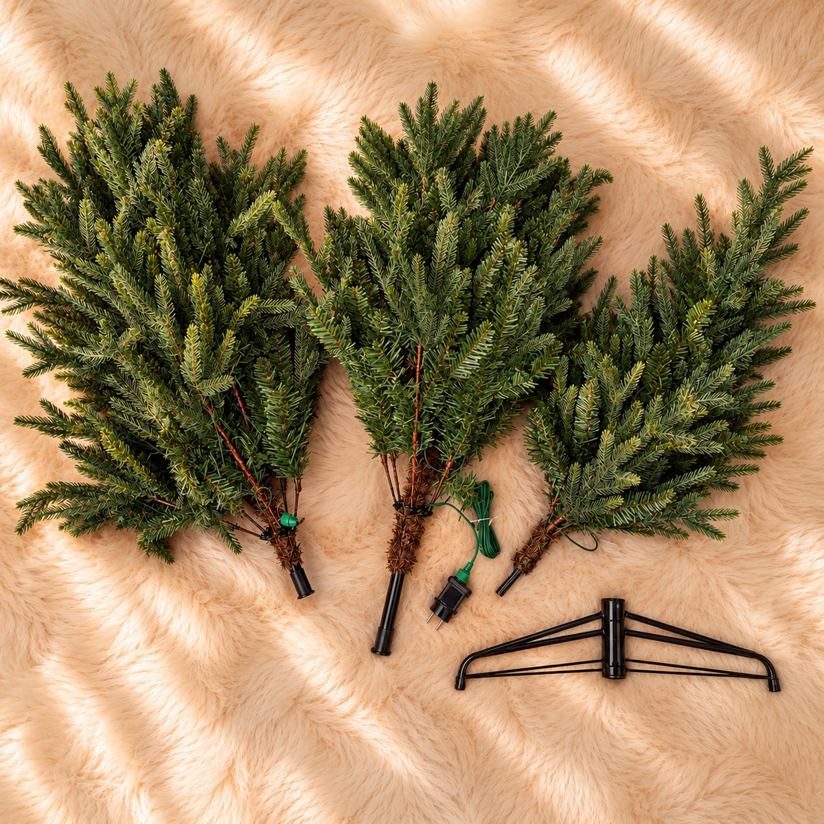 Sapin de Noël Artificiel Excellent Slim Led - Sapin de Noël étroit avec éclairage LED - vert - mélange pvc/pe