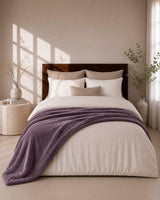 HOOMstyle Plaid Lotus - Fleece Blanket - Teddy