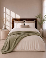 HOOMstyle Plaid Lotus - Fleece Blanket - Teddy