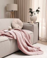 HOOMstyle Plaid Lotus - Fleece Blanket - Teddy