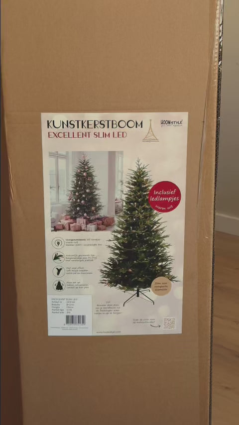 HOOMstyle Kerstboom Excellent Slim - smalle kunstkerstboom met LED verlichting